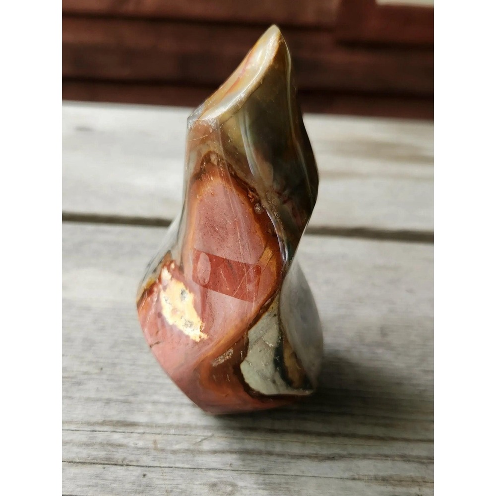Polychrome Ocean Jasper Flame, Madagascar Desert Jasper sculpture